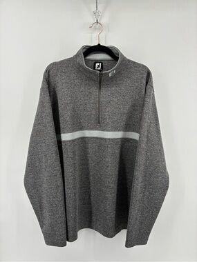 FootJoy Inset Stripe Flat Back Rib 1/4 Zip Pullover